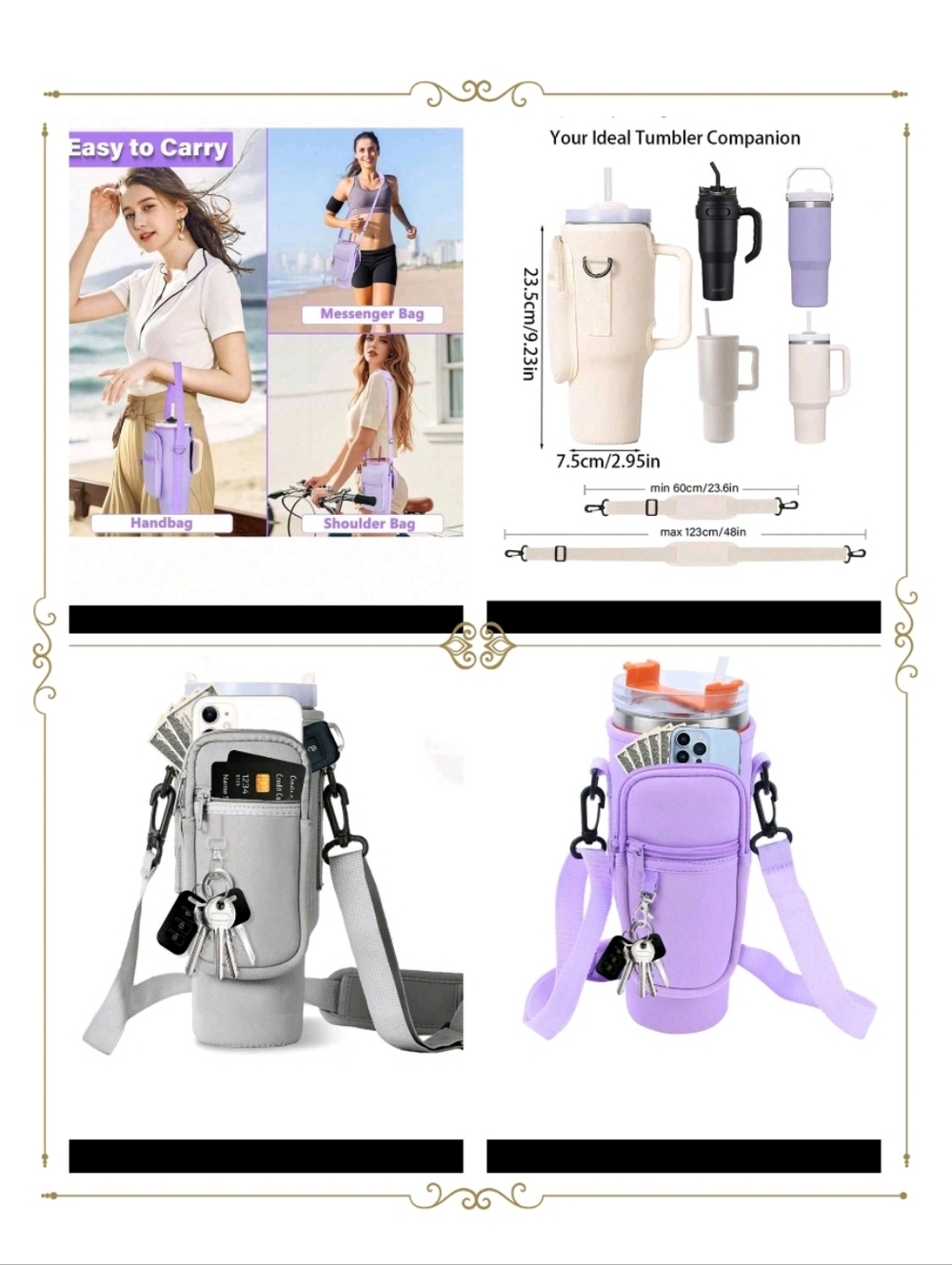Compact Crossbody Bottle Bag - Bl - Picture 2 of 7